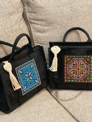 Hmong Embroidery Heart Tote Bag