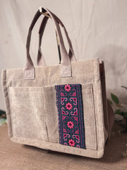 Hmong Heart Corduroy Tote Bag