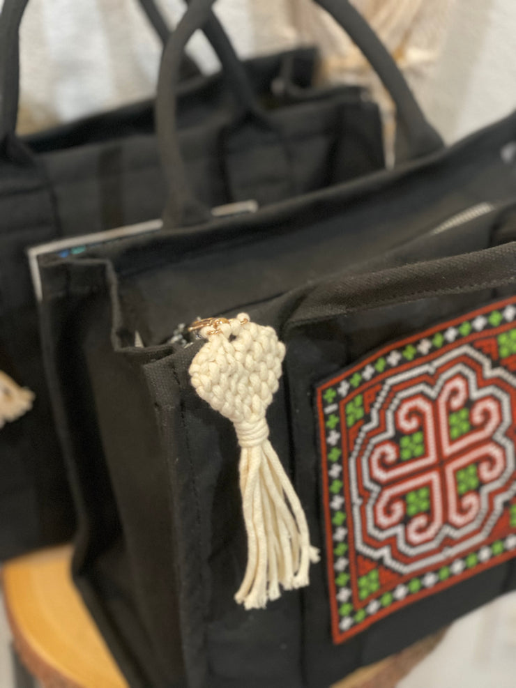 Hmong Embroidery Heart Tote Bag