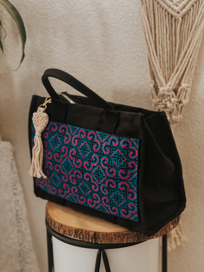 Hmong Boho Elephant Tote Bag