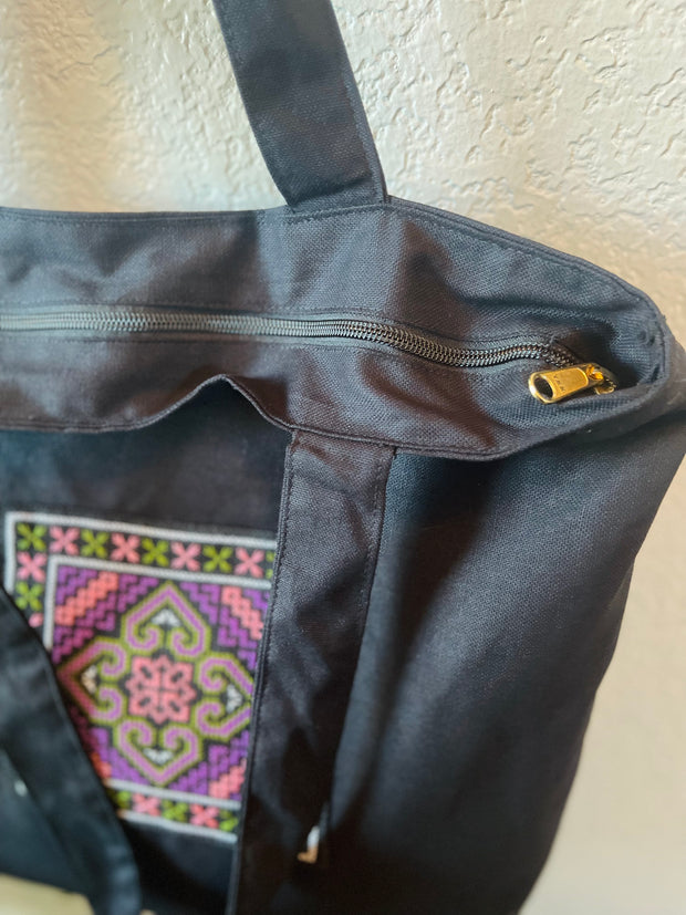 Hmong Embroidery Heart Tote Bag