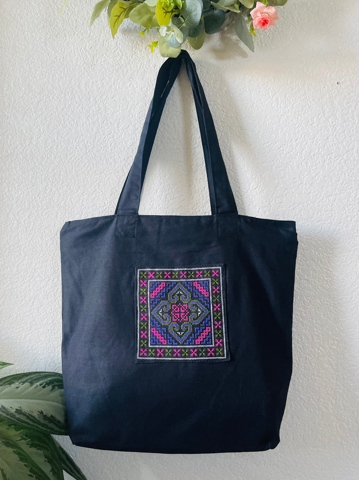 Hmong Embroidery Heart Tote Bag