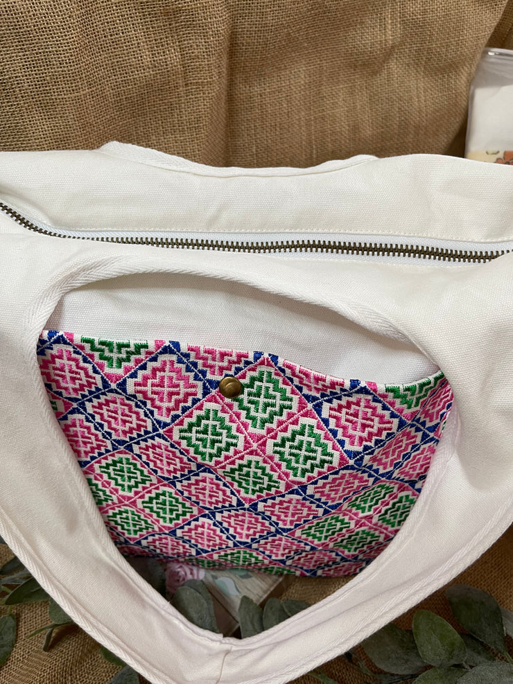 Embroidered Hmong Boho Tote Bag