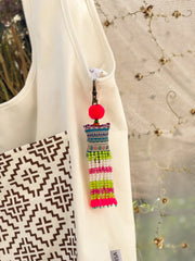 Pink Pompom Beadwork Keychains